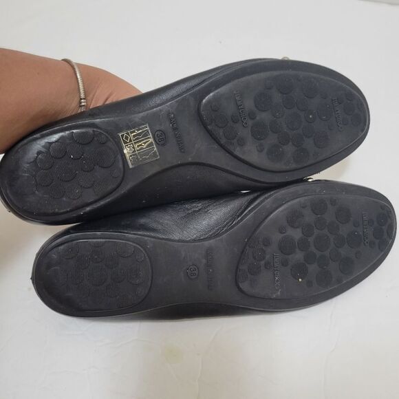 Jimmy Choo Black Glitter Slip On Ballet Flat Womens Size 38 - Picture 6 of 13